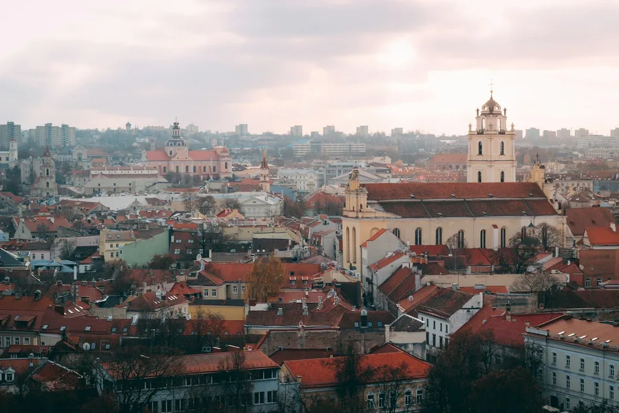 Vilnius Old Town panorama with Gediminas Tower, Lithuania
